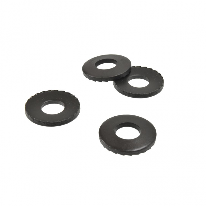 Redline Restomotive® 1973-1979 Chevrolet Corvette 4 Piece Radiator Support / Bumper Serrated Washer Set, 9/16 Inside Diameter