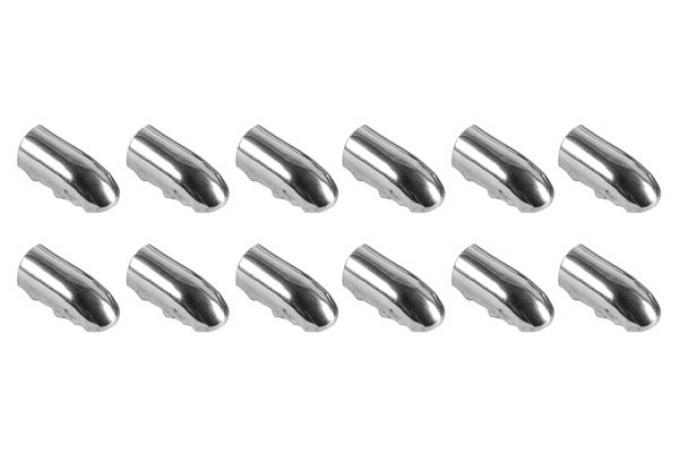 Redline Restomotive® 1966-1972 GM Car 12 Piece Chrome Piping Bucket Seat Strip End Caps