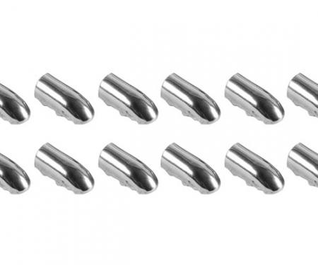 Redline Restomotive® 1966-1972 GM Car 12 Piece Chrome Piping Bucket Seat Strip End Caps