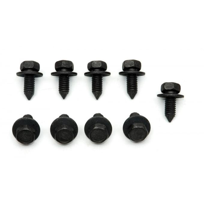 Redline Restomotive® 1964-1967 & 1969 Chevrolet Chevelle 9 Piece Hood Latch & Lock Plate Mounting Screw Set