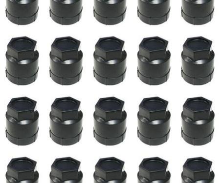 Redline Restomotive® 1984-1999 Chevrolet Corvette 20 Piece Black Wheel Lugnut Cap / Cover Kit