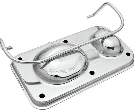 Redline Restomotive® Brake Master Cylinder Cover, Power Or Manual, 5-5/8" x 3", Chrome