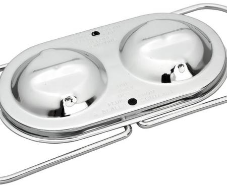 Redline Restomotive® Brake Master Cylinder Cover, Power Or Manual, 5-3/4" x 3", Chrome