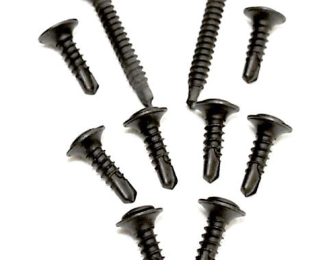 Redline Restomotive® 1982-1992 Camaro / Firebird Door Jam Sill Plate Black Screws Set