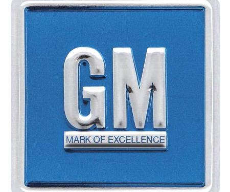 Redline Restomotive® 1967-1974 GM Car & Truck Blue GM Mark Of Excellence Door Plate, Correct