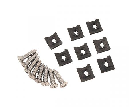 Redline Restomotive® 1968-1969 Chevrolet Corvette Exhaust Bezel Screws & J Nuts, 16 Piece Set