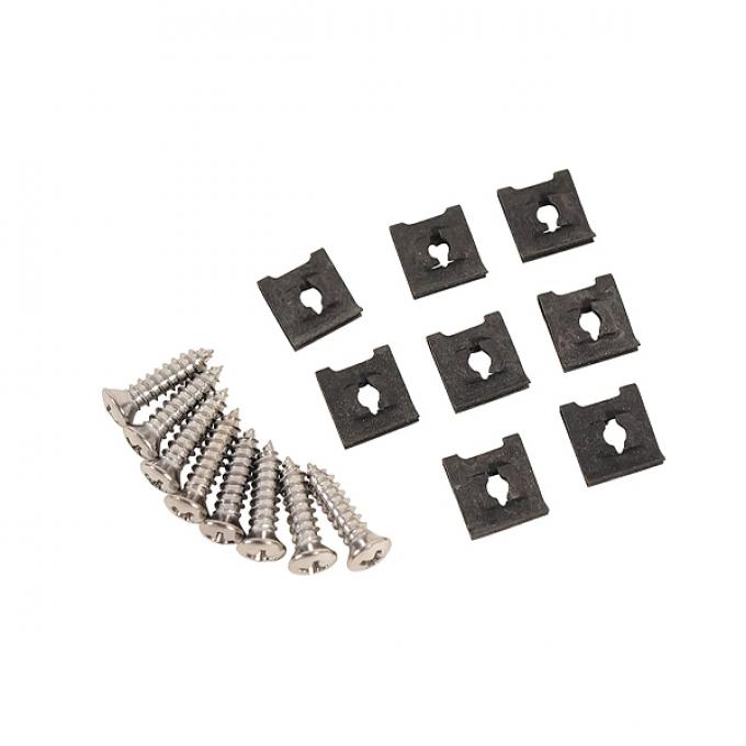 Redline Restomotive® 1968-1969 Chevrolet Corvette Exhaust Bezel Screws & J Nuts, 16 Piece Set