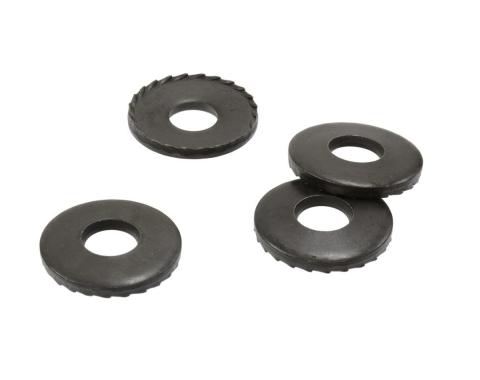 Redline Restomotive® 1973-1979 Chevrolet Corvette 4 Piece Radiator Support / Bumper Serrated Washer Set, 7/16 Inside Diameter