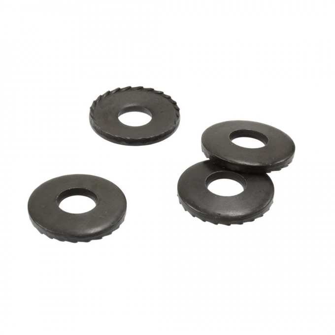 Redline Restomotive® 1973-1979 Chevrolet Corvette 4 Piece Radiator Support / Bumper Serrated Washer Set, 7/16 Inside Diameter