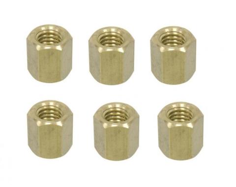 Redline Restomotive® 1956-1980 Chevrolet Corvette 6 Piece Exhaust Manifold Brass Stud Nut Set