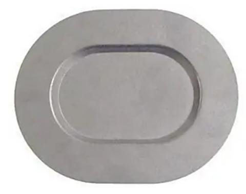 Redline Restomotive® 1962-1981 GM Vehicle Oval Floor & Trunk Pan Drain Cover Plate Plug, Zinc Plated