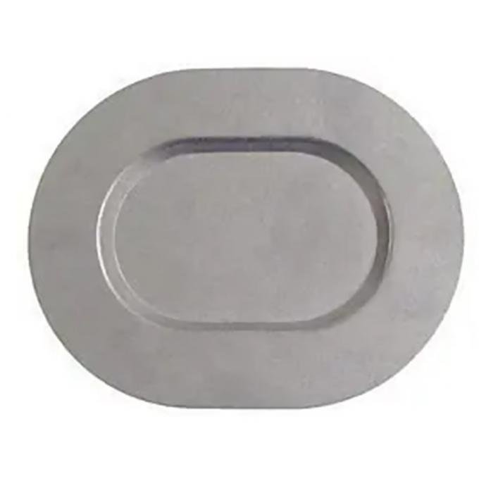 Redline Restomotive® 1962-1981 GM Vehicle Oval Floor & Trunk Pan Drain Cover Plate Plug, Zinc Plated