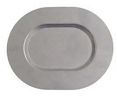 Redline Restomotive® 1962-1981 GM Vehicle Oval Floor & Trunk Pan Drain Cover Plate Plug, Zinc Plated