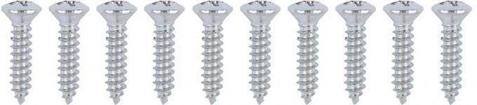 Redline Restomotive® #8 x 3/4" Oval Phillips Head Screw, Chrome Plated, Set of 10