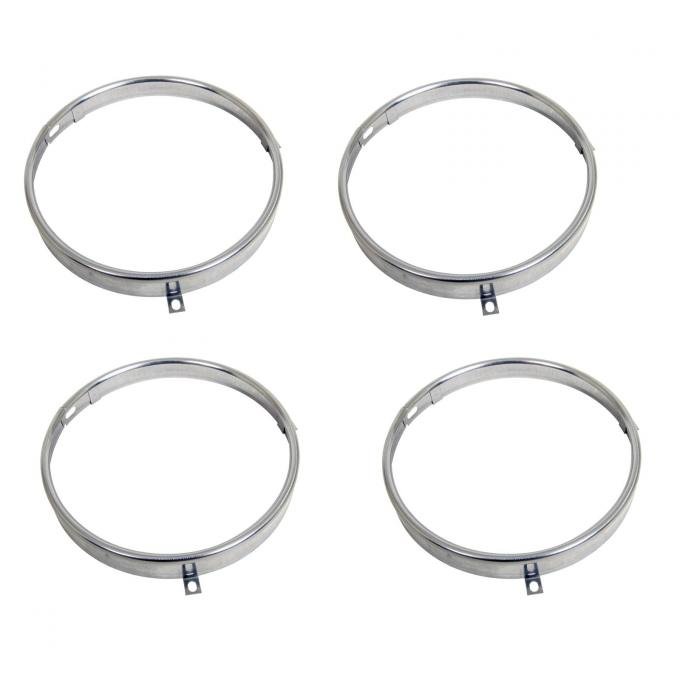 Redline Restomotive® 1958-1976 GM Car & Truck 4 Piece Headlight Retaining Ring Set