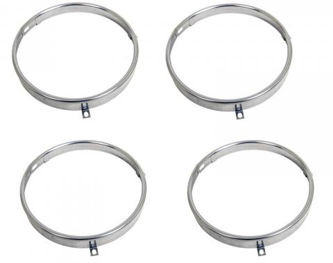 Redline Restomotive® 1958-1976 GM Car & Truck 4 Piece Headlight Retaining Ring Set