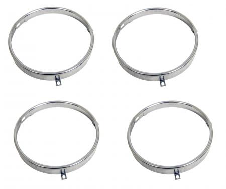 Redline Restomotive® 1958-1976 GM Car & Truck 4 Piece Headlight Retaining Ring Set